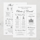 Elegante moderne unieke infographic bruiloft progr kaart (Voorkant / Achterkant)