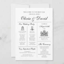 Elegante moderne unieke infographic bruiloft progr kaart