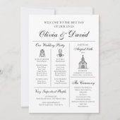 Elegante moderne unieke infographic bruiloft progr kaart (Voorkant)