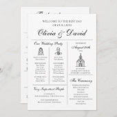 Elegante moderne unieke infographic bruiloft progr kaart (Voorkant / Achterkant)