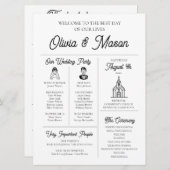 Elegante moderne unieke infographic bruiloft progr kaart (Voorkant / Achterkant)