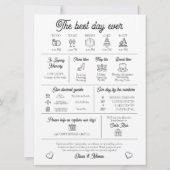 Elegante moderne unieke infographic bruiloft progr kaart (Achterkant)