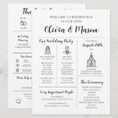 Elegante moderne unieke infographic bruiloft progr kaart (Voorkant / Achterkant)