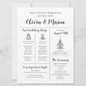 Elegante moderne unieke infographic bruiloft progr kaart (Voorkant)