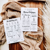 Elegante moderne unieke infographic bruiloft progr kaart