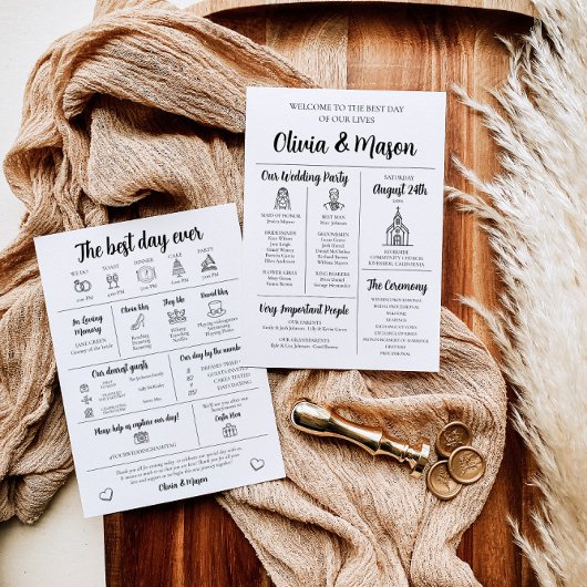 Elegante moderne unieke infographic bruiloft progr kaart