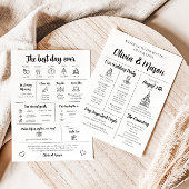 Elegante moderne unieke infographic bruiloft progr kaart