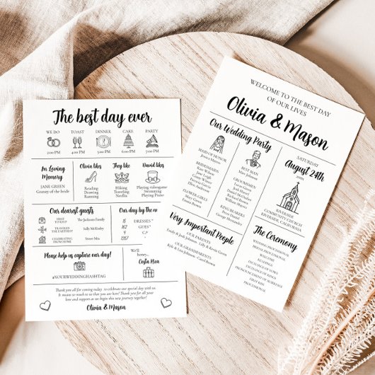 Elegante moderne unieke infographic bruiloft progr kaart