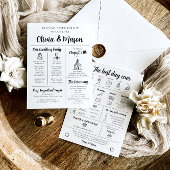 Elegante moderne unieke infographic bruiloft progr kaart