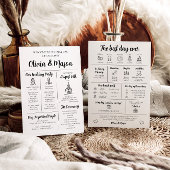 Elegante moderne unieke infographic bruiloft progr kaart