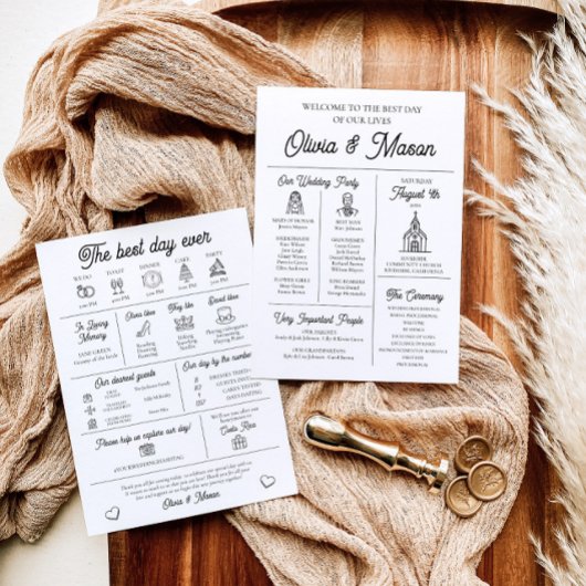 Elegante moderne unieke infographic bruiloft progr kaart