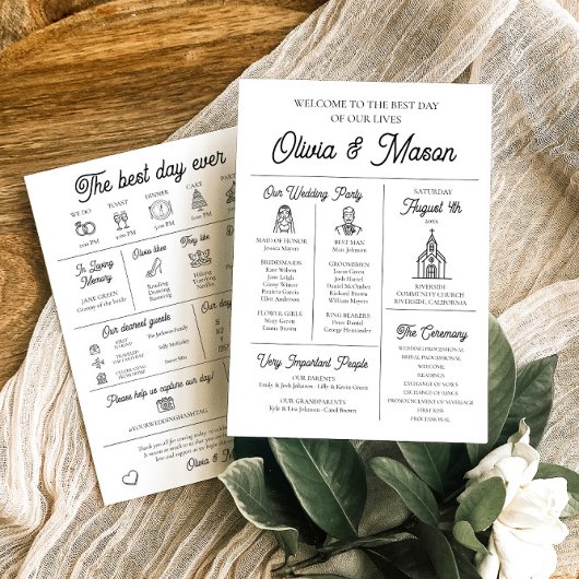 Elegante moderne unieke infographic bruiloft progr kaart