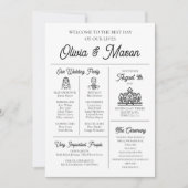 Elegante moderne unieke infographic bruiloft progr kaart (Voorkant)