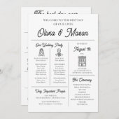 Elegante moderne unieke infographic bruiloft progr kaart (Voorkant / Achterkant)