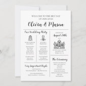 Elegante moderne unieke infographic bruiloft progr kaart (Voorkant)