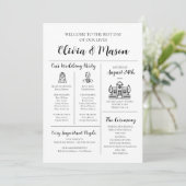 Elegante moderne unieke infographic bruiloft progr kaart (Staand voorkant)