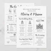 Elegante moderne unieke infographic bruiloft progr kaart (Voorkant / Achterkant)