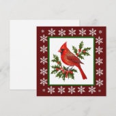 Elegante moderne unieke rode vogel Kerstmis Feestdagenkaart (Voorkant / Achterkant)