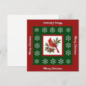 Elegante moderne unieke rode vogel Kerstmis Feestdagenkaart (Voorkant / Achterkant)