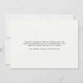 Elegante moderne vakantiefoto bedankkaart (Achterkant)