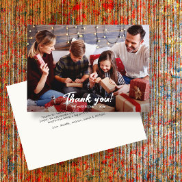 Elegante moderne vakantiefoto bedankkaart