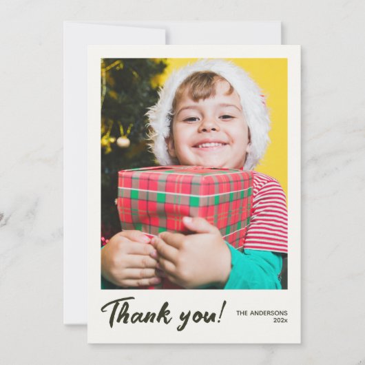 Elegante moderne vakantiefoto dank u kaart (Voorkant)