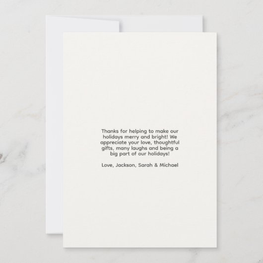 Elegante moderne vakantiefoto dank u kaart (Achterkant)