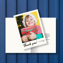 Elegante moderne vakantiefoto dank u kaart