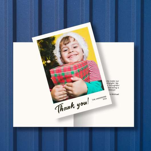 Elegante moderne vakantiefoto dank u kaart