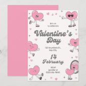 Elegante moderne Valentijnsdag-feestuitnodiging Feestdagenkaart (Voorkant / Achterkant)