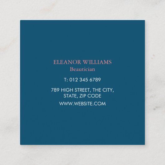 Elegante moderne verfrissende bloesem plein vierkante visitekaartje (Achterkant)