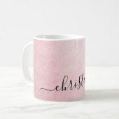 Elegante moderne verloop roze goud witte marmer koffiemok (Voorkant links)