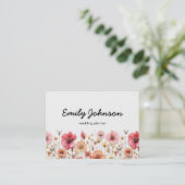 Elegante moderne verse geperste weidebloemen visitekaartje (Staand voorkant)