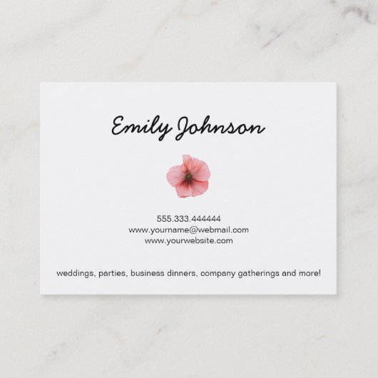 Elegante moderne verse geperste weidebloemen visitekaartje (Achterkant)