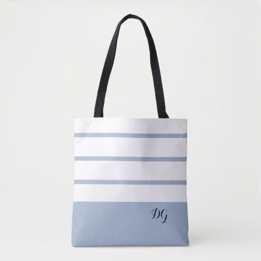 Elegante moderne vette strepen Monogram Initiaal B Tote Bag (Voorkant)
