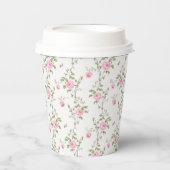 Elegante Moderne Vintage Bloem Roos Papieren Bekers (Voorkant)