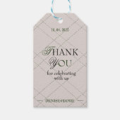 Elegante moderne vintage bruiloft gunst dank u cadeaulabel (Voorkant)