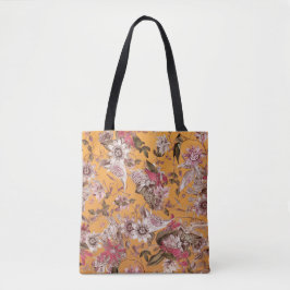 Elegante Moderne Vintage Passiebloemen Oranje Tote Bag