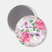 Elegante Moderne Vintage Trendy Bloem Magneet (Voorkant / Achterkant)