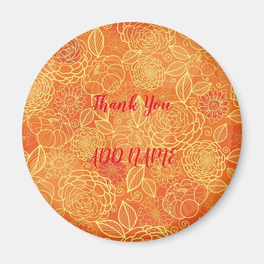 Elegante Moderne Vintage Trendy Bloem Magneet (Voorkant)