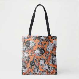 Elegante Moderne Vintage Zwarte Witte Rozen Tote Bag
