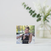 Elegante Moderne Violist Muzikant Foto Vierkante Visitekaartje (Staand voorkant)