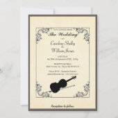 Elegante moderne viool bruiloft uitnodiging (Voorkant)