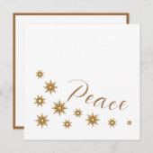 Elegante Moderne Vrede Gouden Ster Feestdagenkaart (Voorkant / Achterkant)