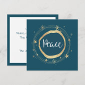 Elegante moderne vredes gouden ster kerstkaart (Voorkant / Achterkant)