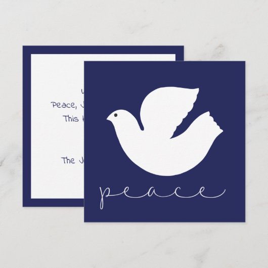 Elegante moderne vredesvakantiekaart feestdagenkaart (Voorkant / Achterkant)