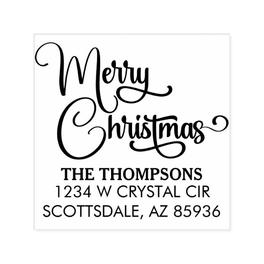 Elegante moderne vrolijke kerst aangepaste familie  zelfinktende stempel (Design)