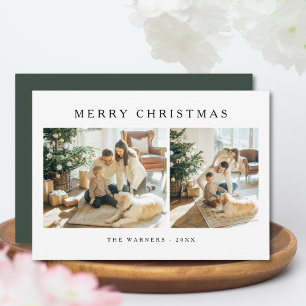 Elegante moderne vrolijke kerst familie fotokaart feestdagenkaart