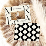 Elegante moderne vrolijke kerst foto typografie aankondiging<br><div class="desc">Moderne elegante minimale grafische typografie vrolijke kerstkaart. Onderdeel van een gewaagd leuk vakantie collectie.</div>