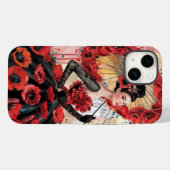 Elegante, moderne vrouw & klaprozen bloemenjurk Case-Mate iPhone case (Achterkant (horizontaal))